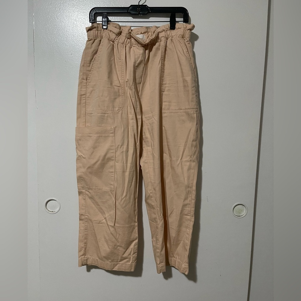 Anthropologie cropped pant spring cargo women’s size Medium 100% cotton